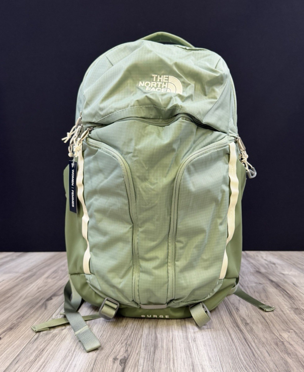 The North Face Women Surge Backpack Slate Moss Bark Green NF0A52SJD5M NEW